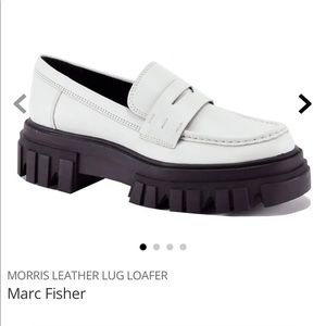 NEW NEVER WORN. White chunky loafers.